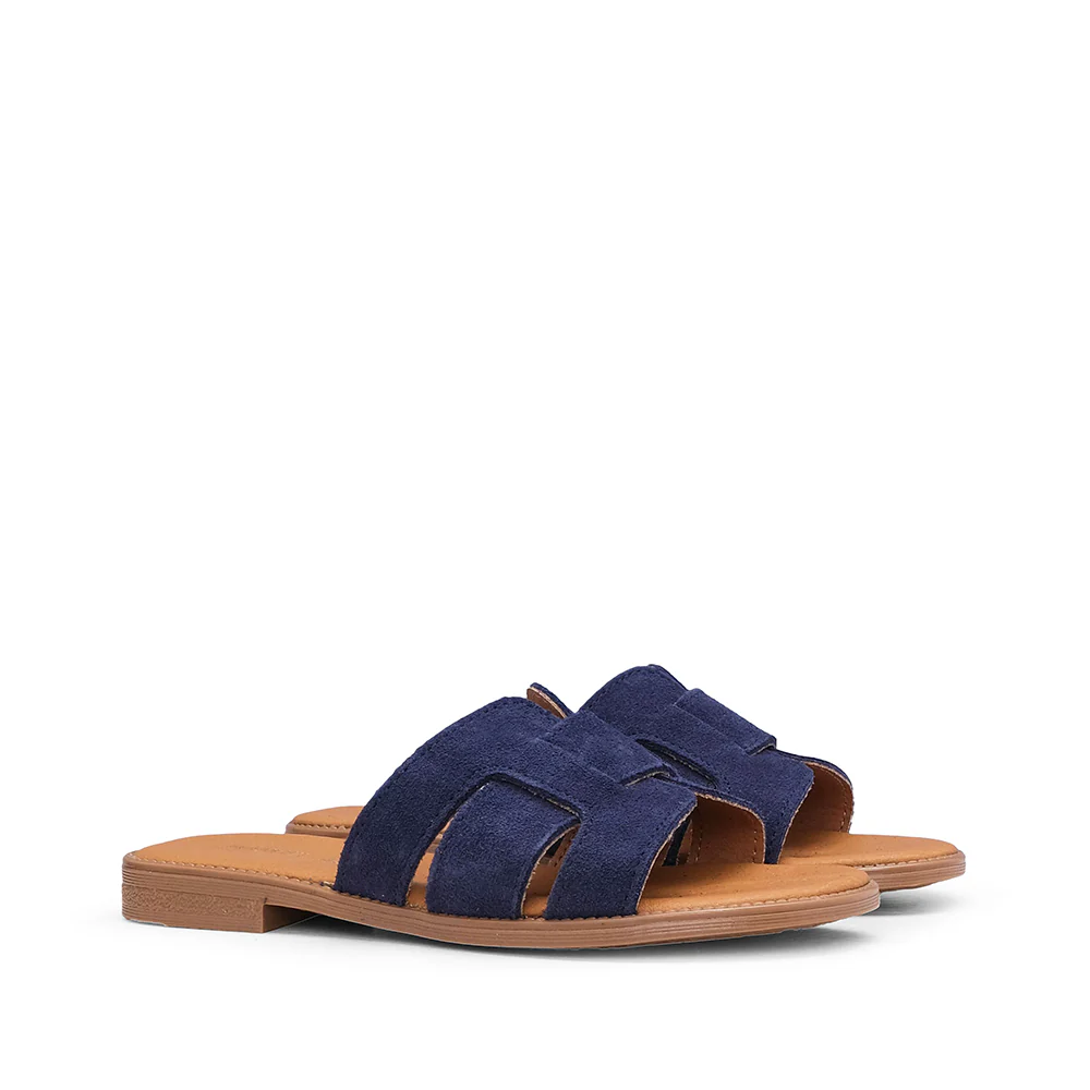 Chinelo Casual Mulher Camurça Azul Marinho - Image 2