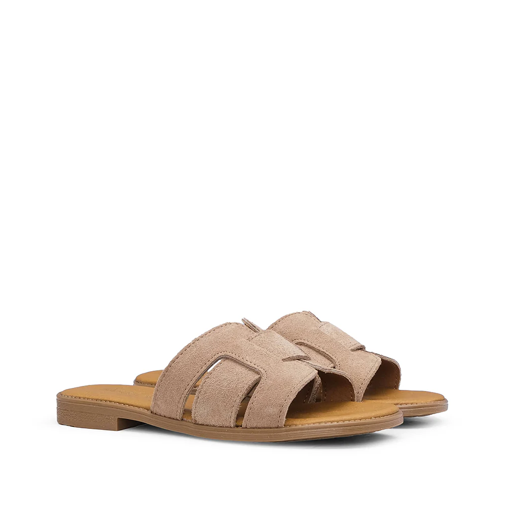 Chinelo Casual Mulher Camurça Taupe - Image 2