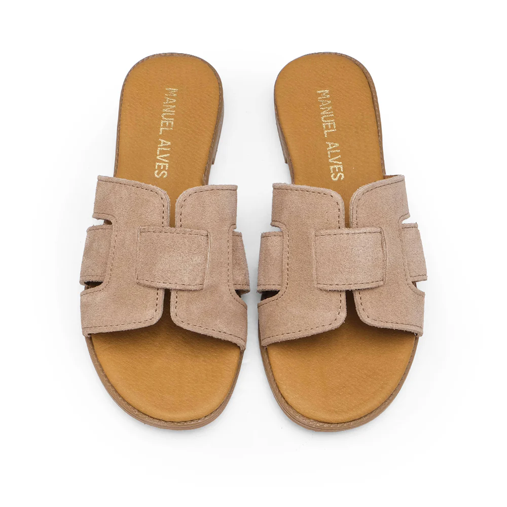 Chinelo Casual Mulher Camurça Taupe - Image 5