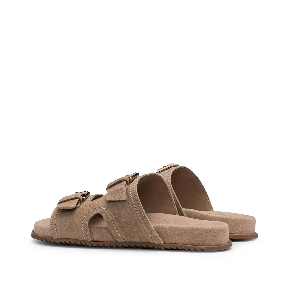 Chinelo Casual Mulher Camurça Bege - Image 3
