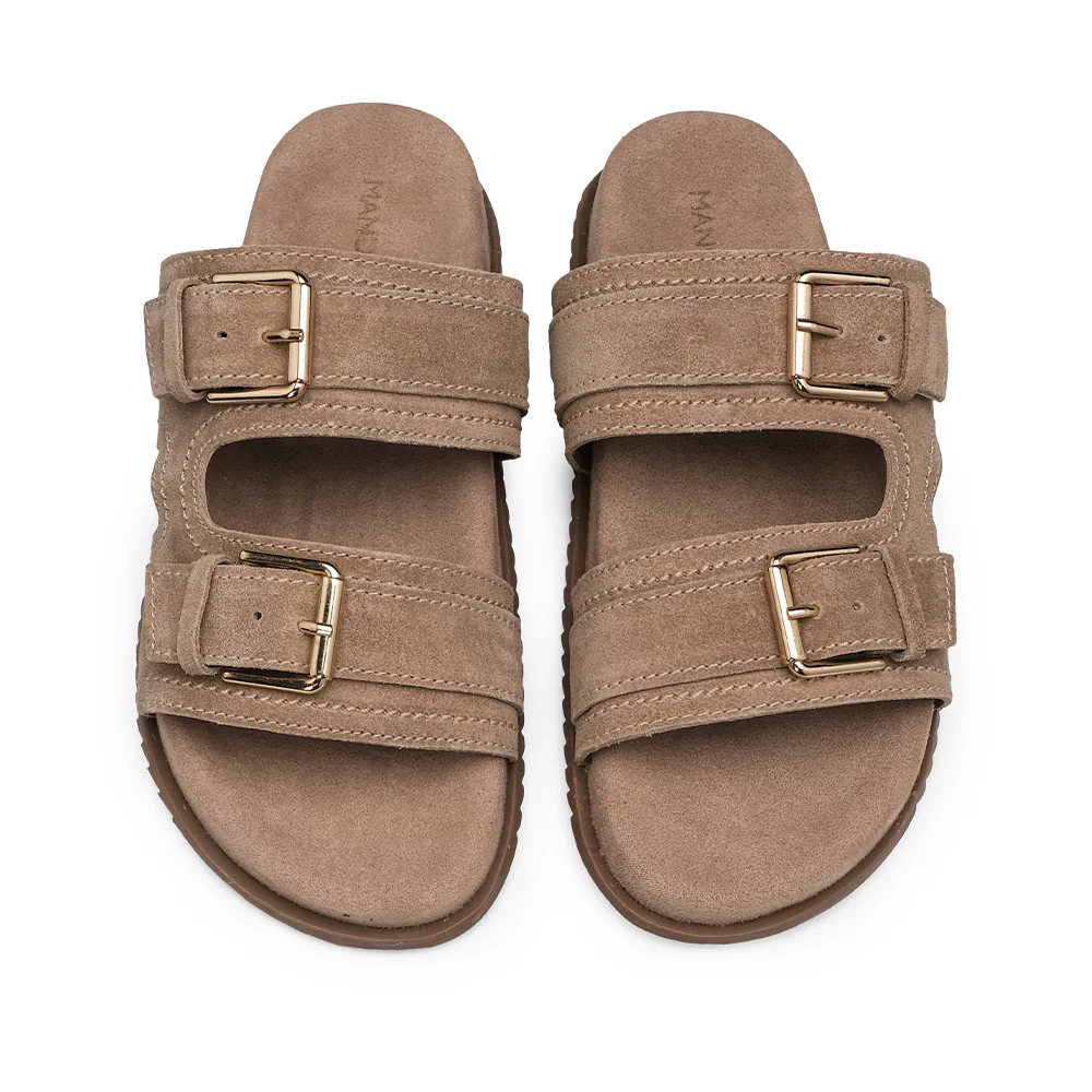 Chinelo Casual Mulher Camurça Bege - Image 5