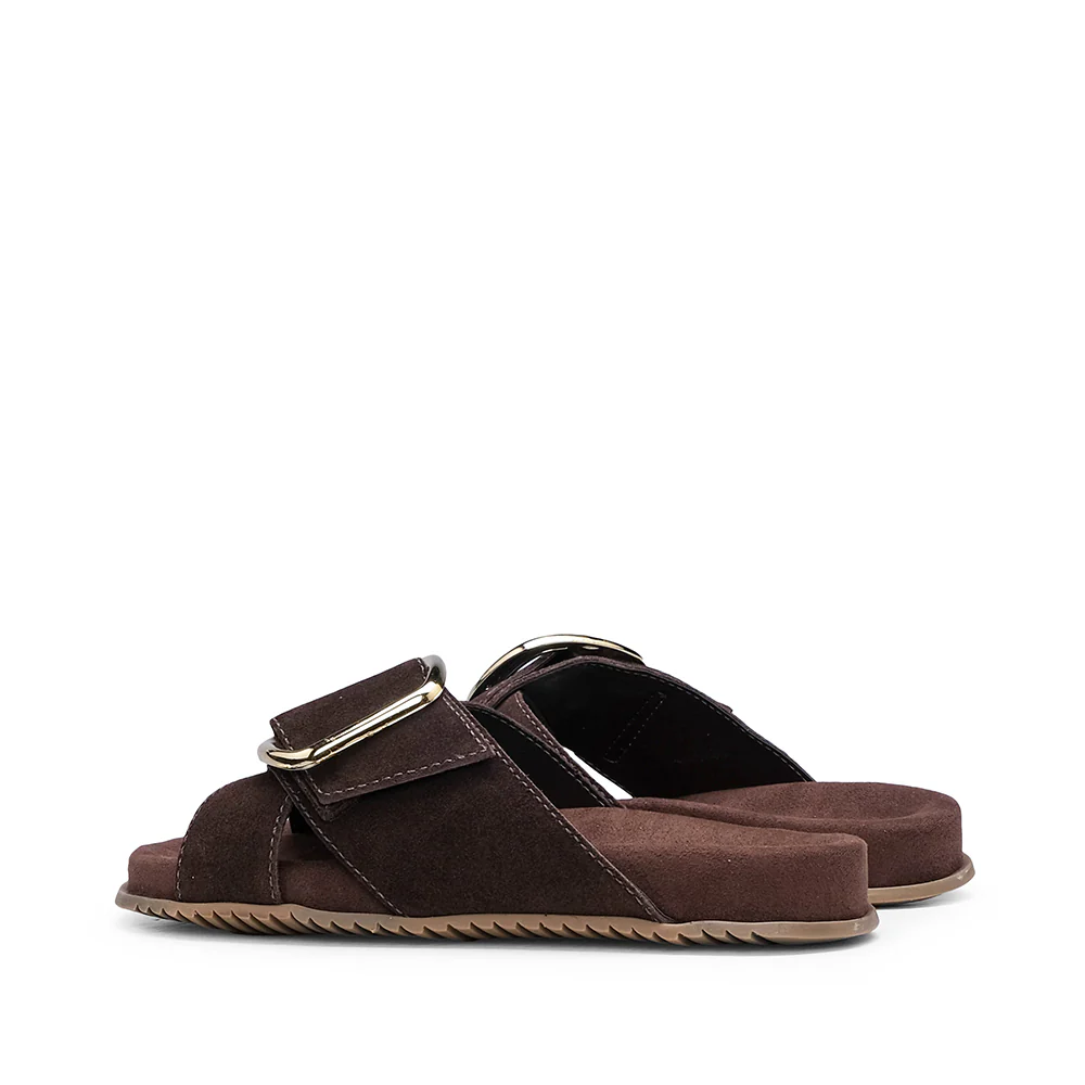 Chinelo Casual Mulher Camurça Castanho - Image 4