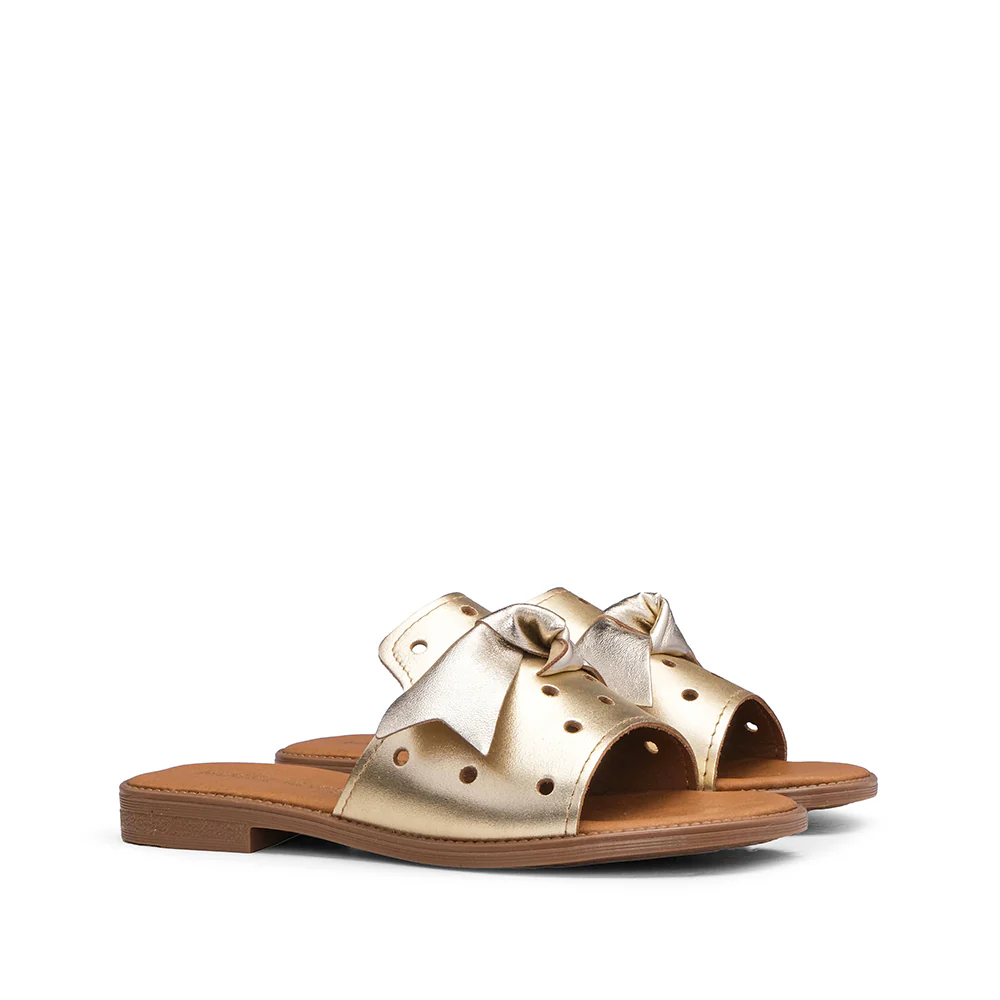 Chinelo Casual Mulher Metalizado Dourado - Image 2