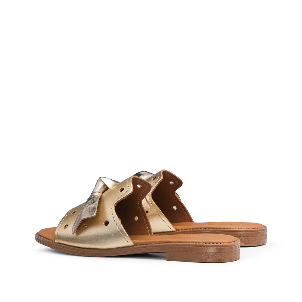 Chinelo Casual Mulher Metalizado Dourado - Image 3