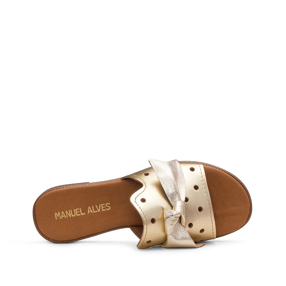 Chinelo Casual Mulher Metalizado Dourado - Image 4