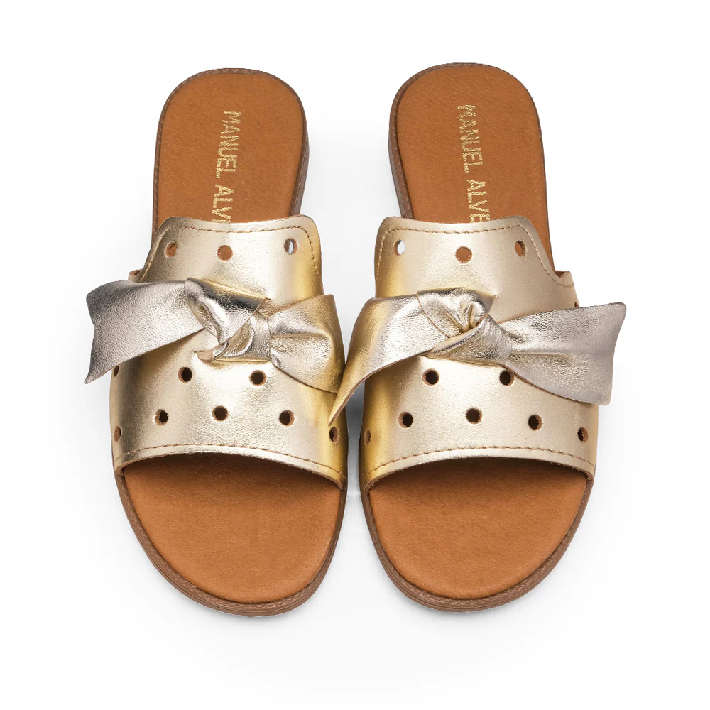 Chinelo Casual Mulher Metalizado Dourado - Image 5