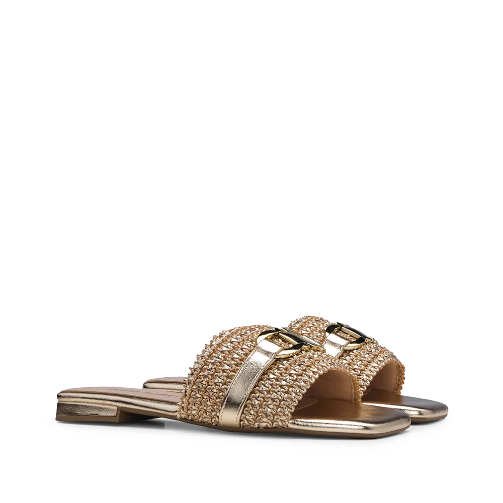 Chinelo Casual Mulher Metalizado Dourado - Image 2