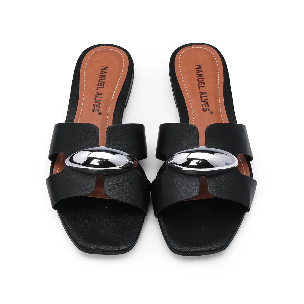 Chinelo Casual Mulher Pele Preto - Image 6