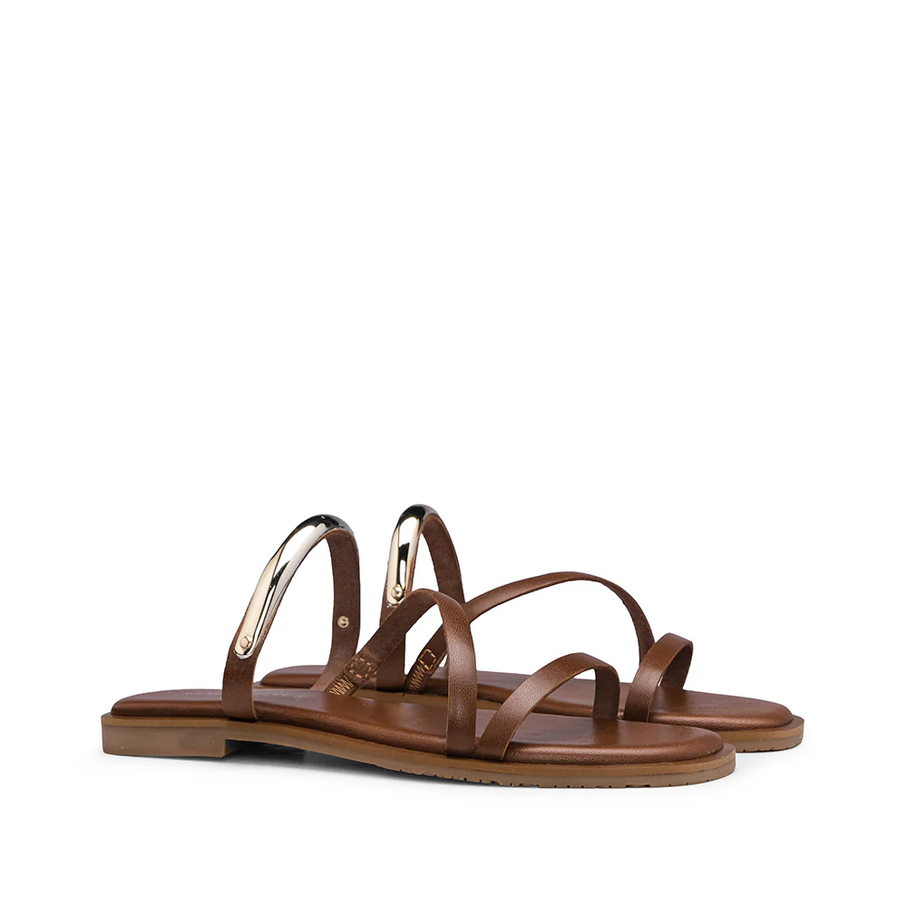 Chinelo Casual Mulher Pele Camel - Image 2