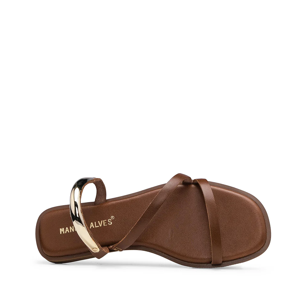Chinelo Casual Mulher Pele Camel - Image 4