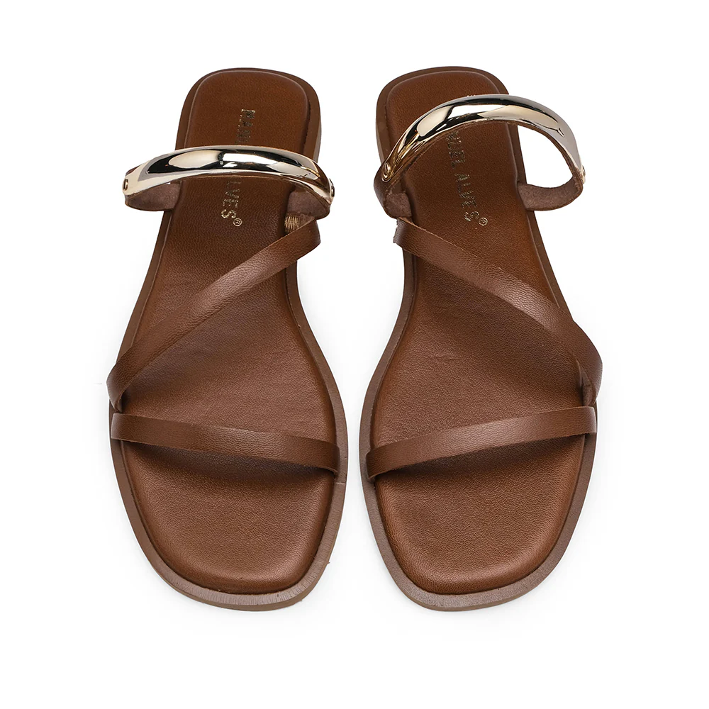 Chinelo Casual Mulher Pele Camel - Image 5