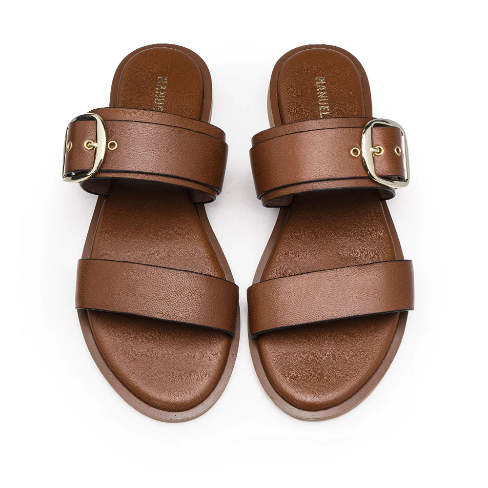 Chinelo Casual Mulher Pele Camel - Image 5