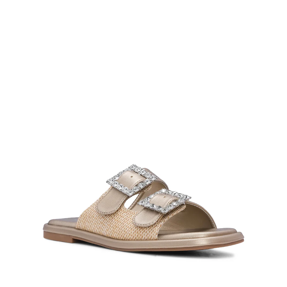 Chinelo Casual Mulher Pele Sintética Dourado - Image 3