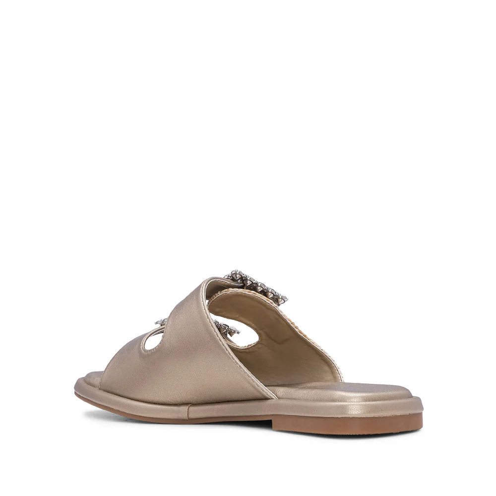 Chinelo Casual Mulher Pele Sintética Dourado - Image 4