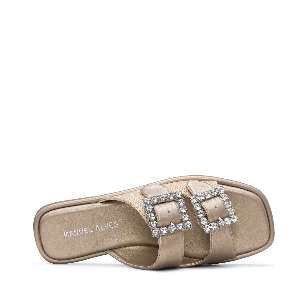 Chinelo Casual Mulher Pele Sintética Dourado - Image 5