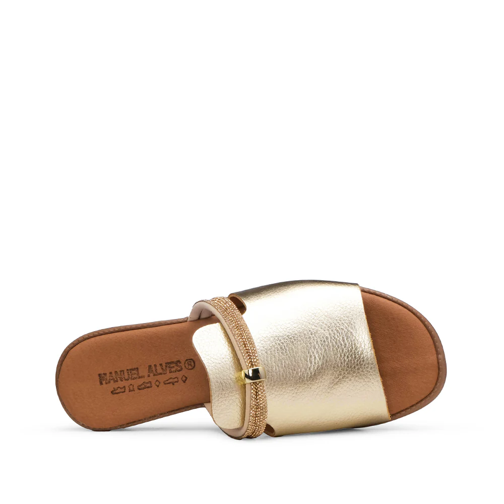 Chinelo Com Glitter Casual Mulher Metalizado Dourado - Image 4