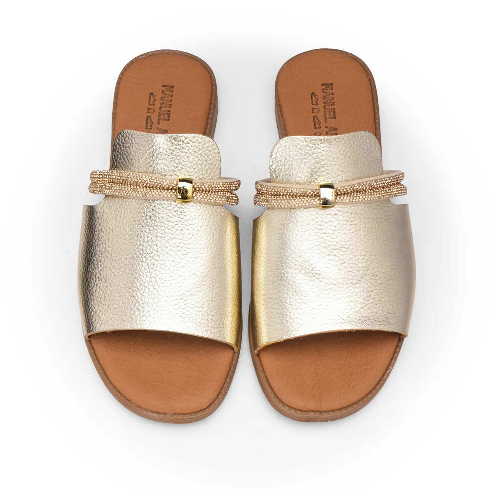 Chinelo Com Glitter Casual Mulher Metalizado Dourado - Image 5