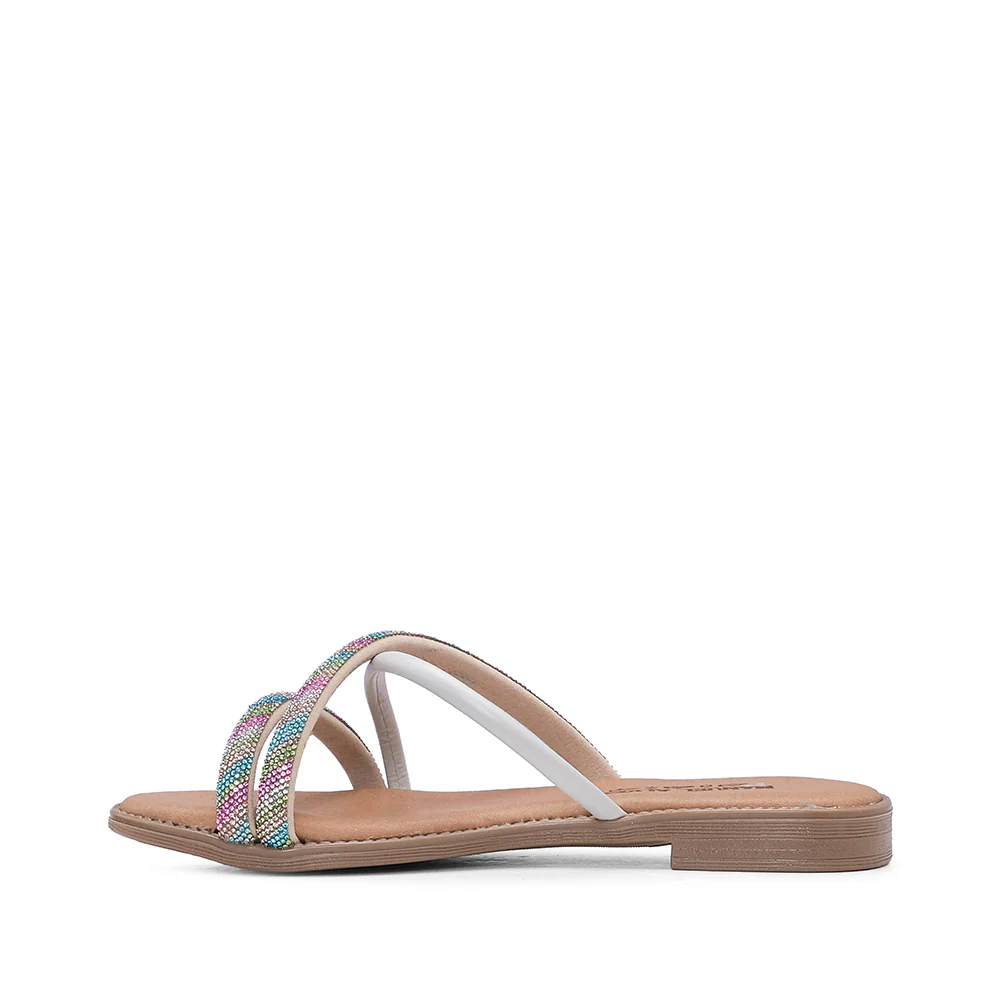 Chinelo Com Glitter Casual Mulher Pele  Multicolor - Image 2