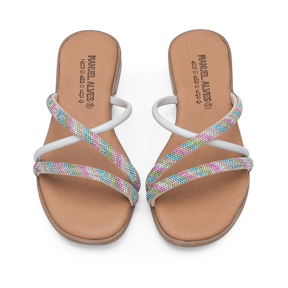 Chinelo Com Glitter Casual Mulher Pele  Multicolor - Image 6