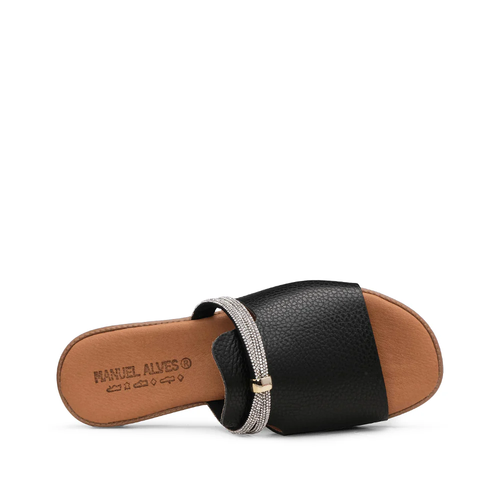 Chinelo Com Glitter Casual Mulher Pele Preto - Image 4