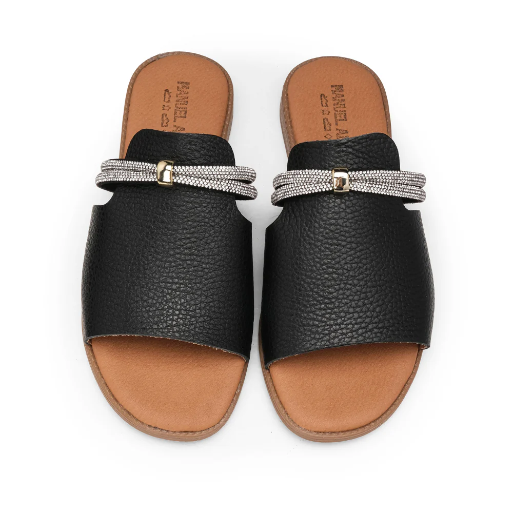 Chinelo Com Glitter Casual Mulher Pele Preto - Image 5