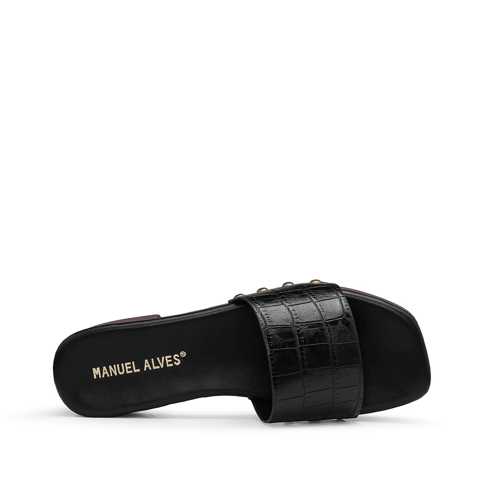 Chinelo Salto Médio Mulher Animal Print Preto - Image 4