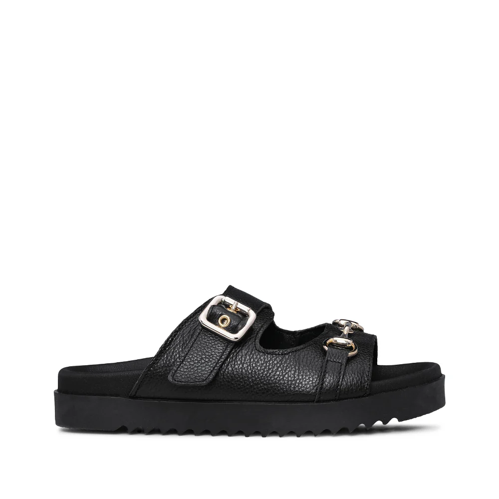 Chinelo Salto Raso Mulher Gravado Preto