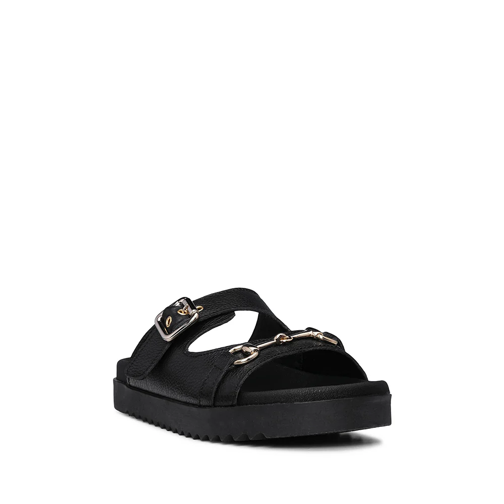 Chinelo Salto Raso Mulher Gravado Preto - Image 3