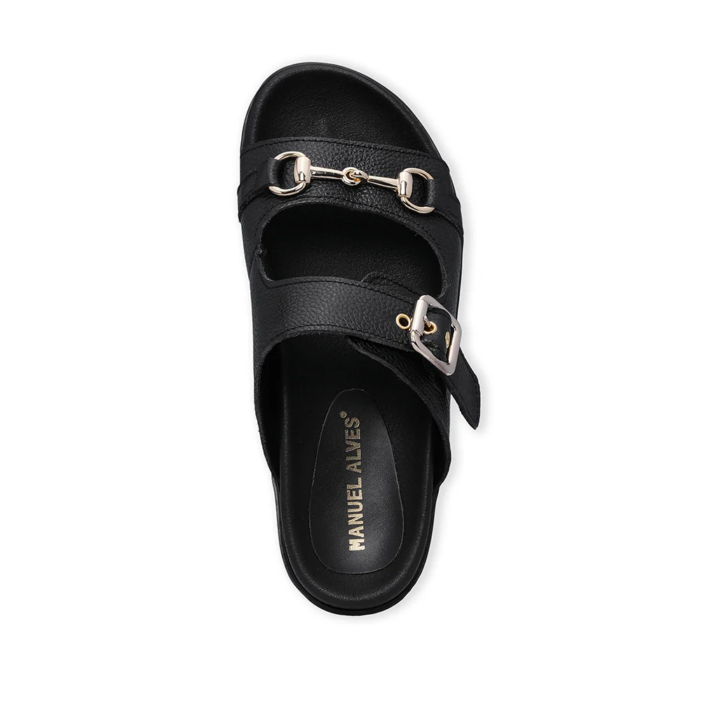 Chinelo Salto Raso Mulher Gravado Preto - Image 5