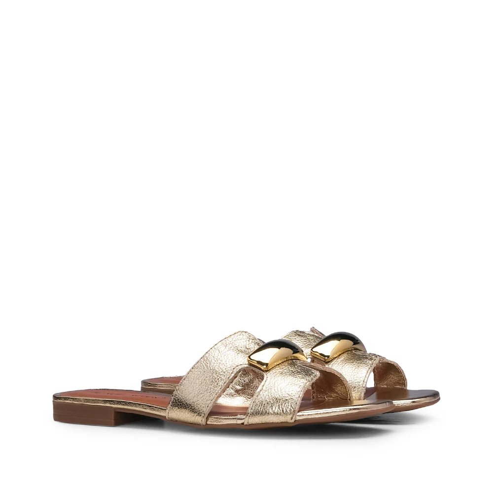 Chinelo Salto Raso Mulher Metalizado Dourado - Image 2