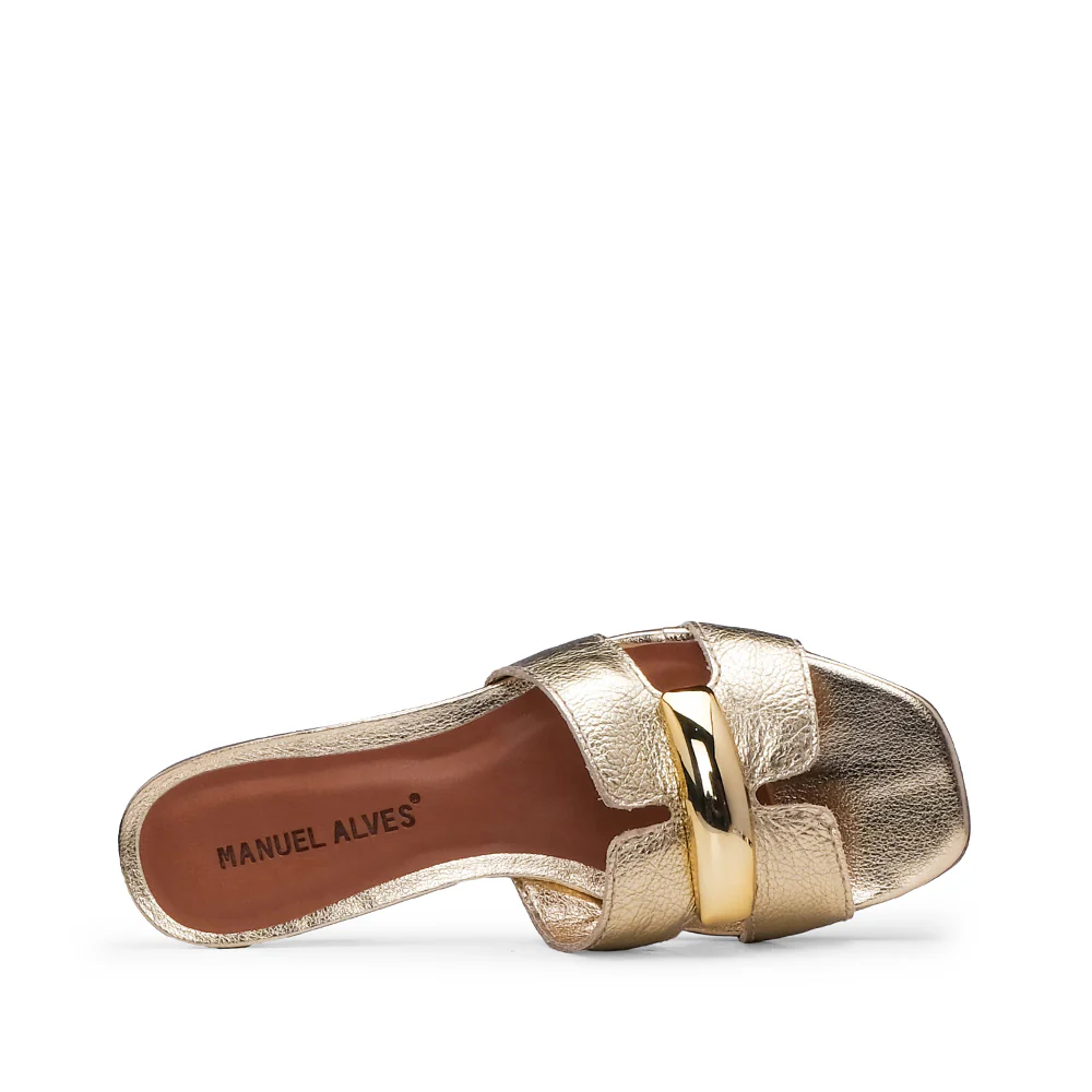 Chinelo Salto Raso Mulher Metalizado Dourado - Image 4