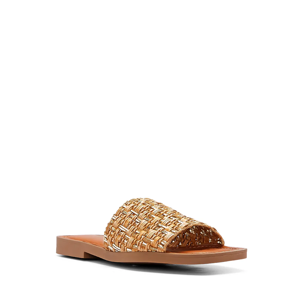 Chinelo Salto Raso Mulher Pele Taupe - Image 3