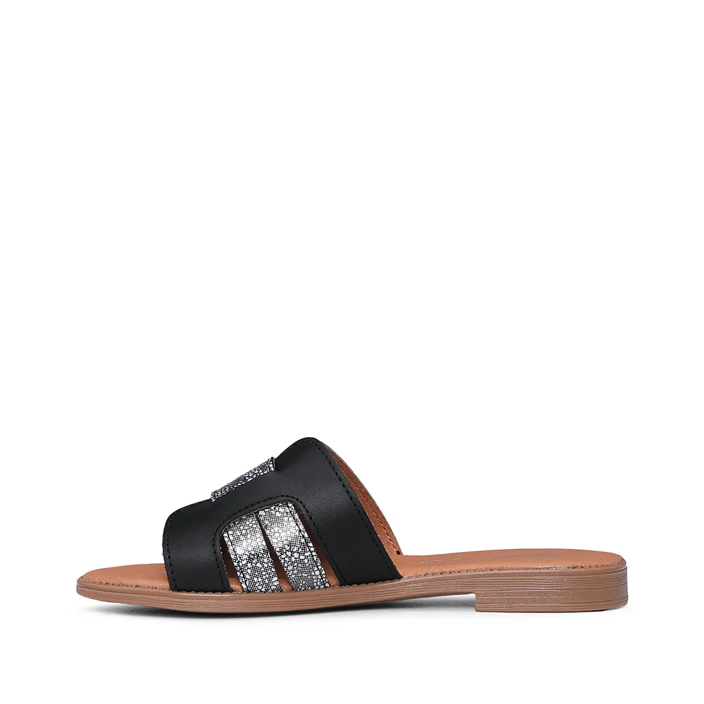 Chinelo Salto Raso Mulher Pele Preto - Image 2