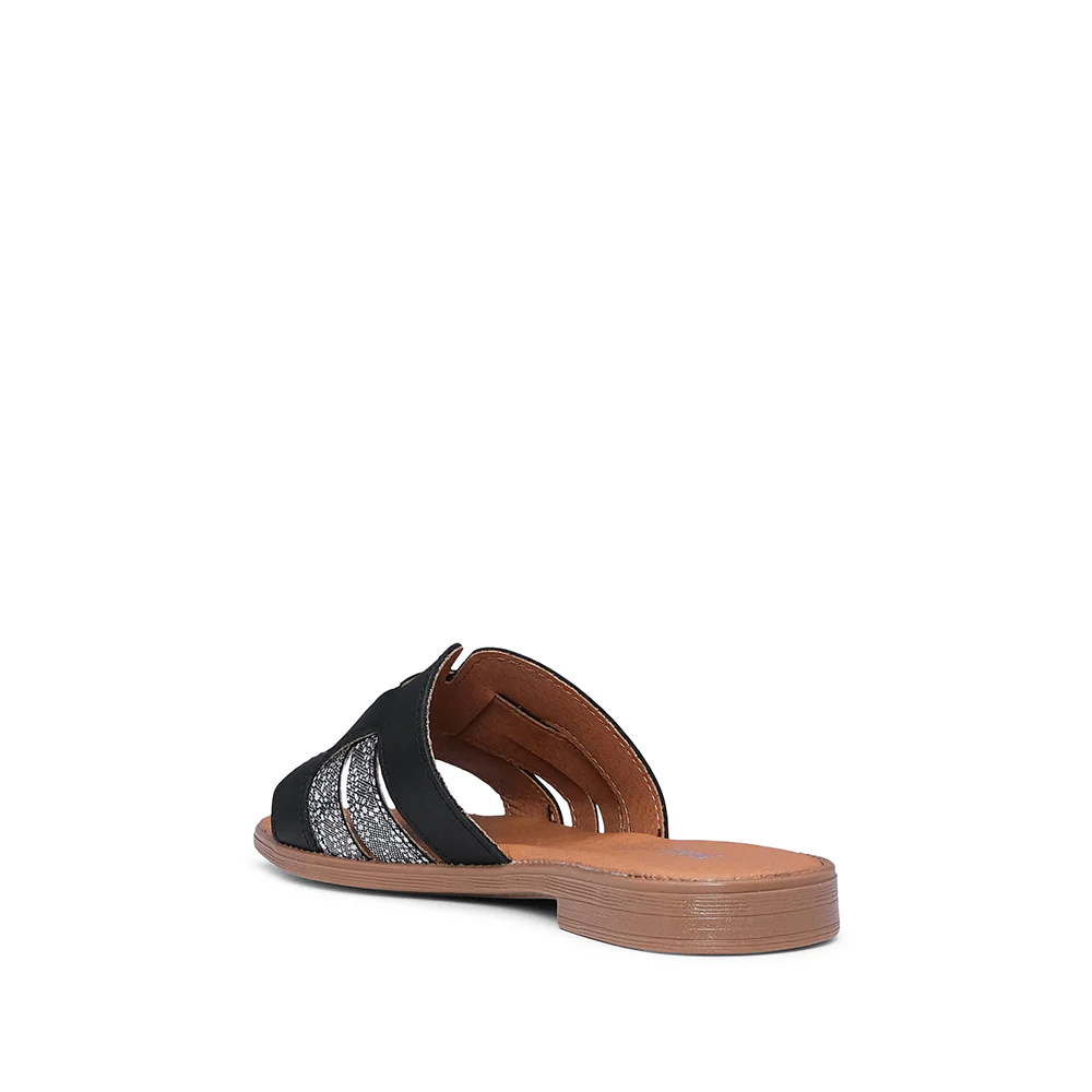 Chinelo Salto Raso Mulher Pele Preto - Image 4