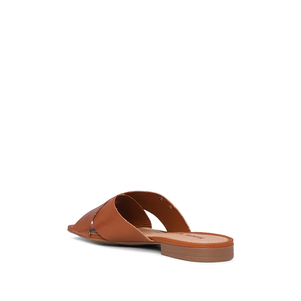 Chinelo Salto Raso Mulher Pele Camel - Image 4