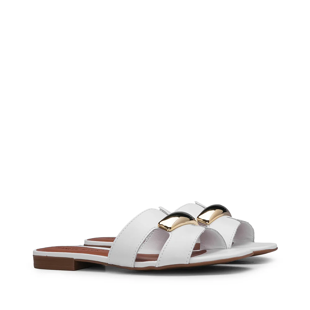 Chinelo Salto Raso Mulher Pele Branco - Image 2