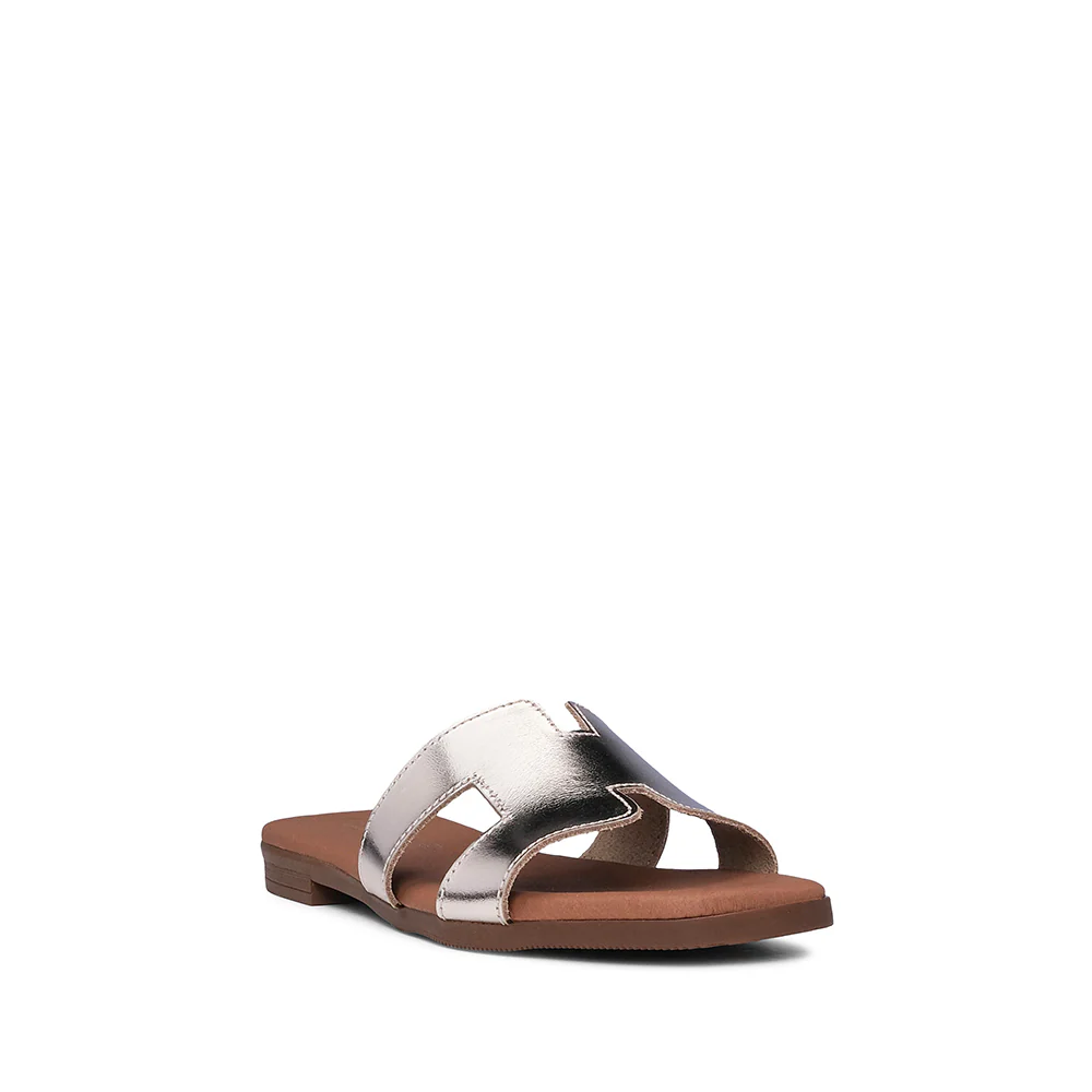 Chinelo Salto Raso Mulher Pele Champagne - Image 3