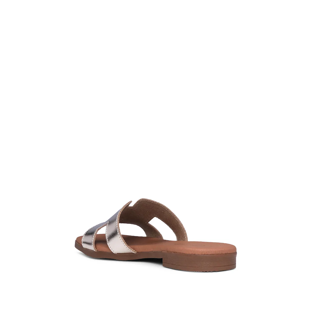 Chinelo Salto Raso Mulher Pele Champagne - Image 4