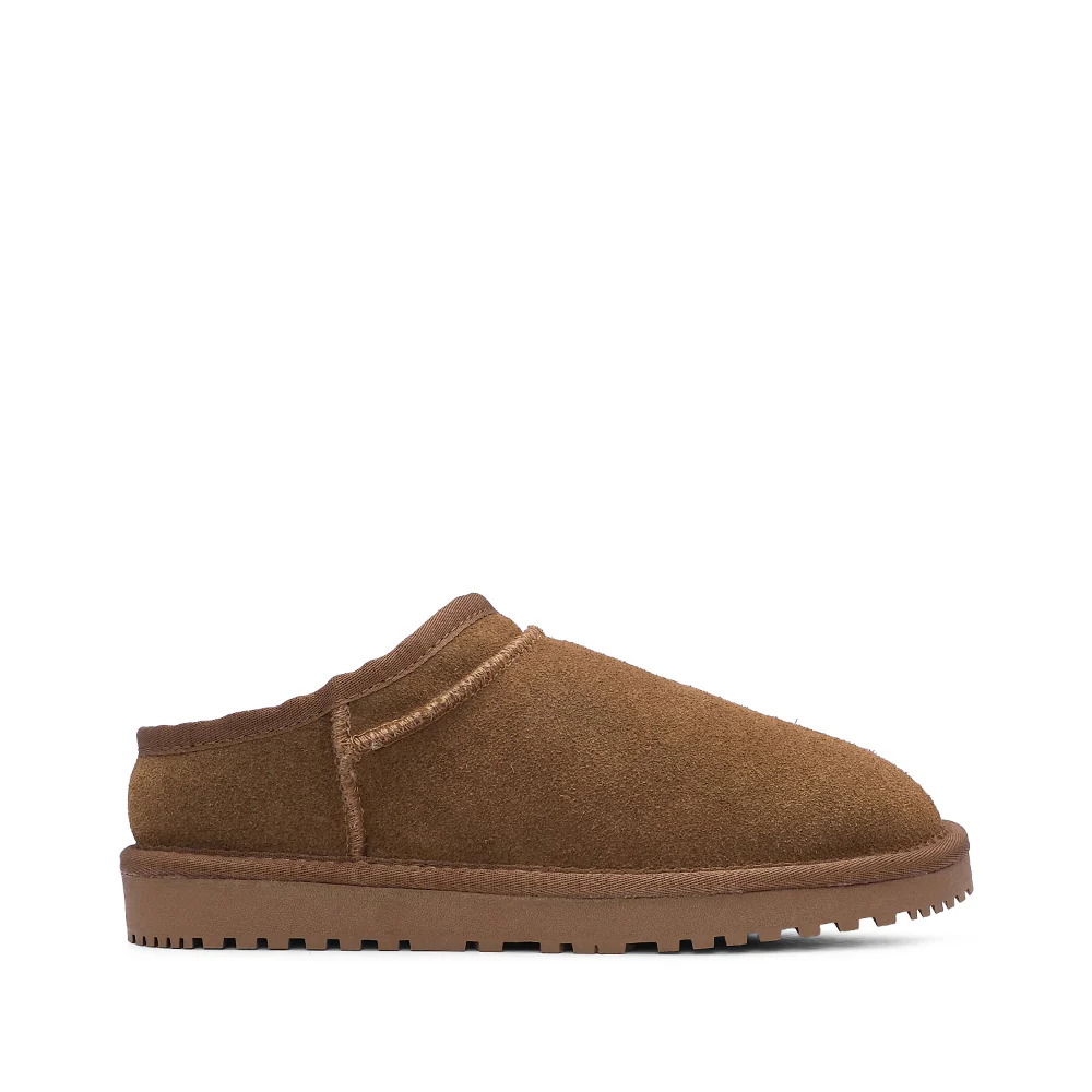Pantufa Casual Mulher Camurça Camel