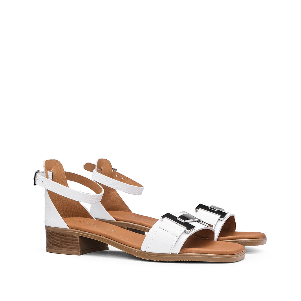 Sandália Casual Mulher Pele Branco - Image 2