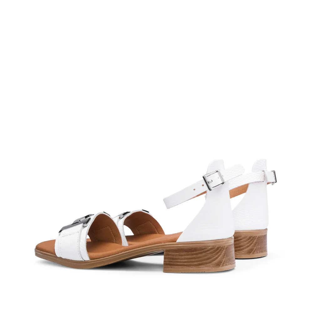 Sandália Casual Mulher Pele Branco - Image 3