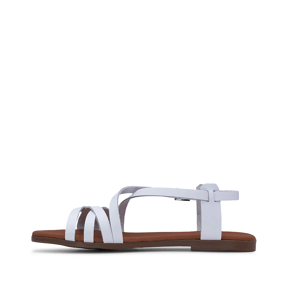 Sandália de Tiras com Salto Raso Mulher Pele Branco - Image 2