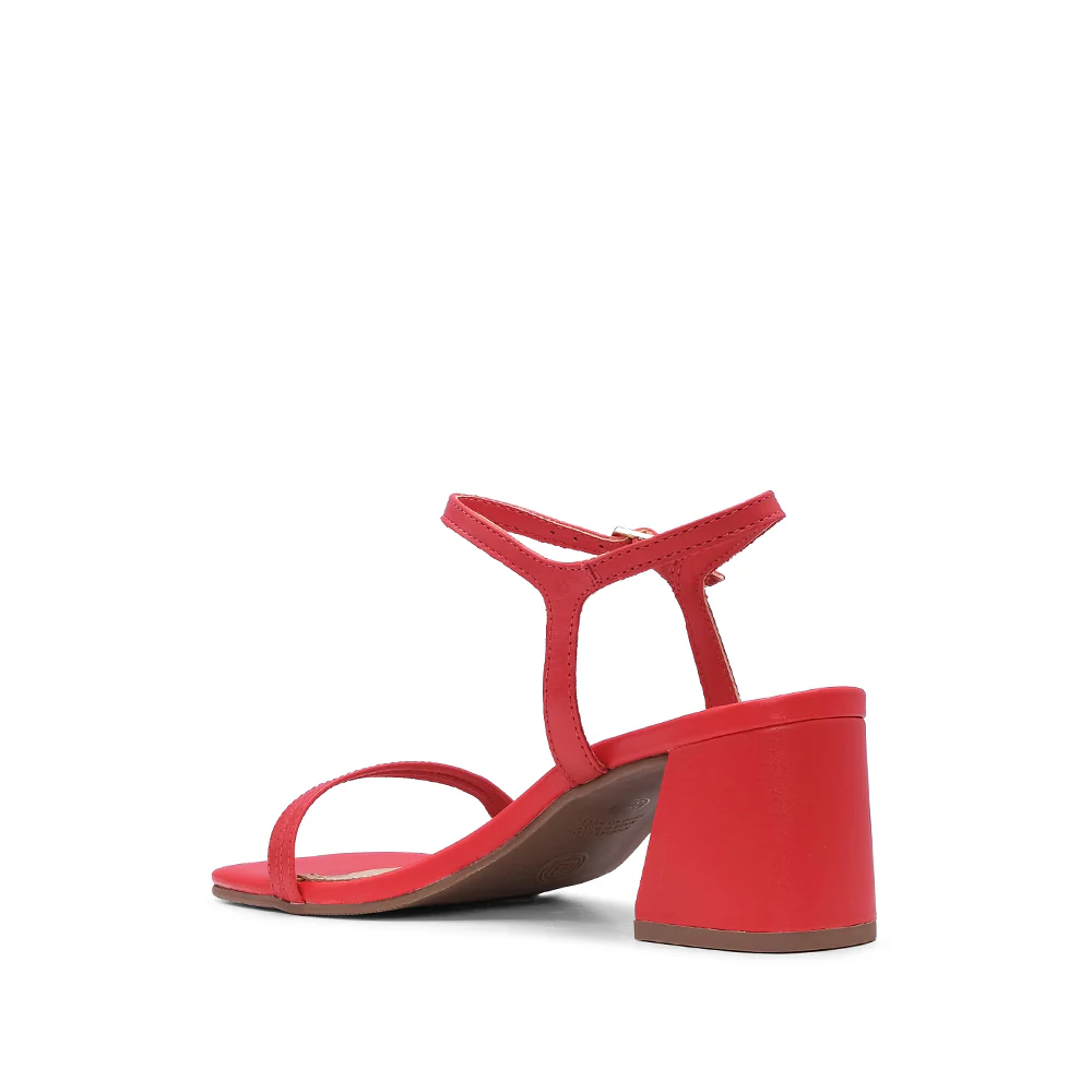 Sandália Salto Médio Mulher Pele Vermelho - Image 4