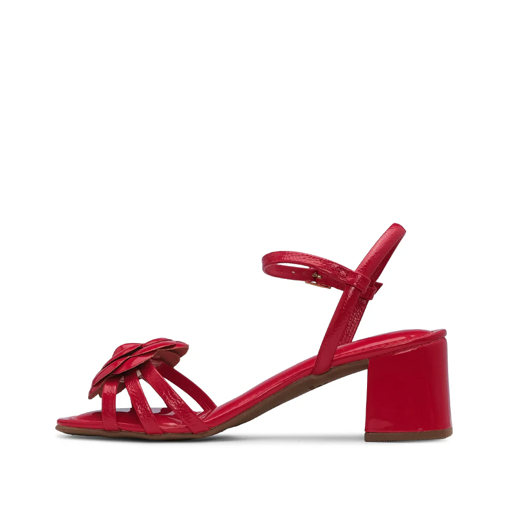 Sandália Salto Médio Mulher Verniz Vermelho - Image 2
