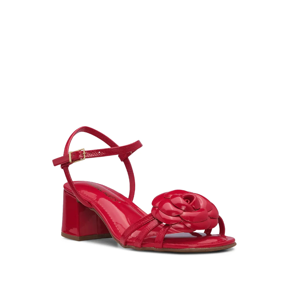 Sandália Salto Médio Mulher Verniz Vermelho - Image 3