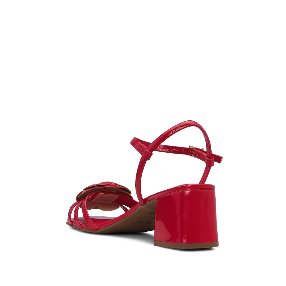 Sandália Salto Médio Mulher Verniz Vermelho - Image 4