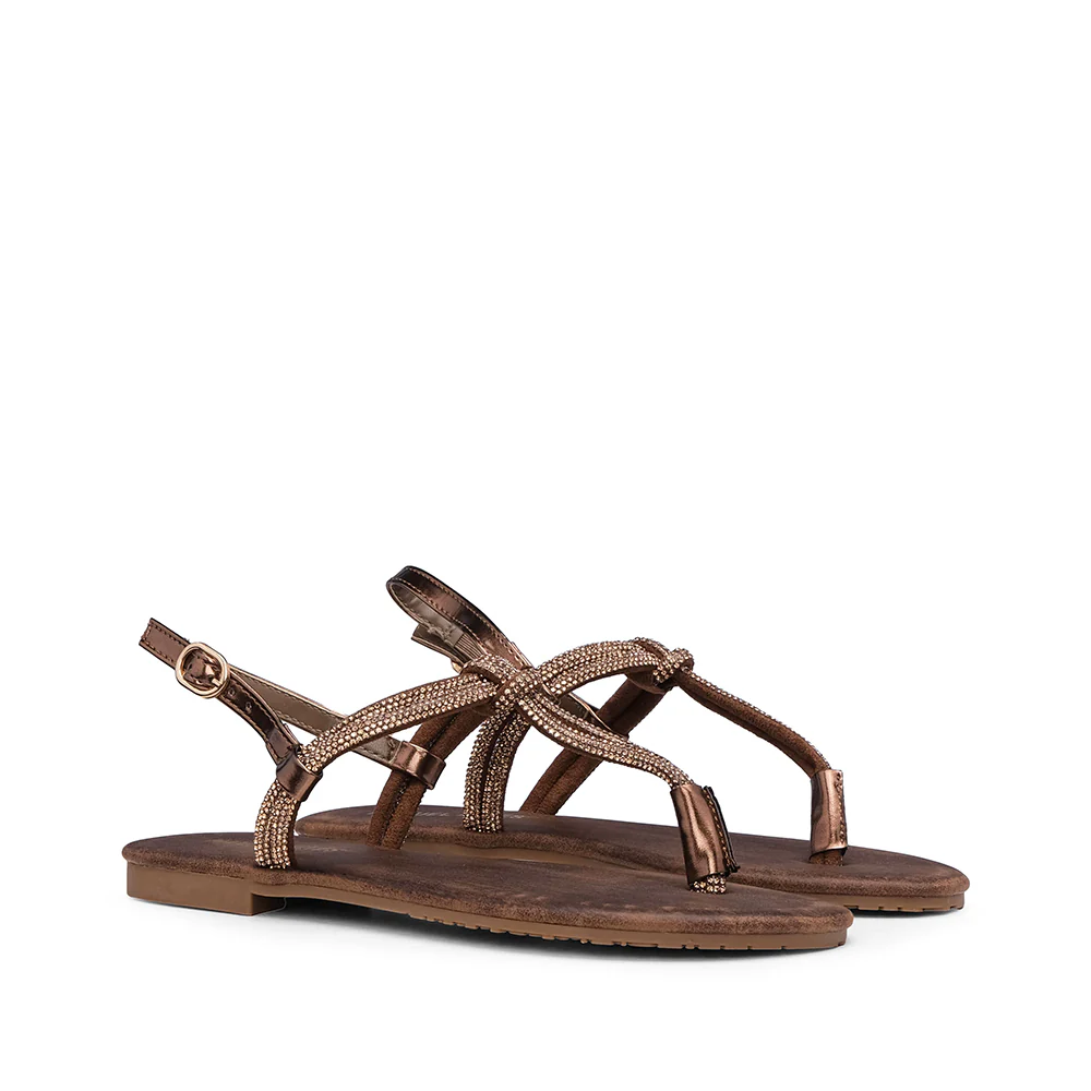 Sandália Salto Raso Mulher Bronze - Image 2