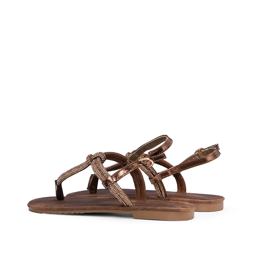 Sandália Salto Raso Mulher Bronze - Image 3