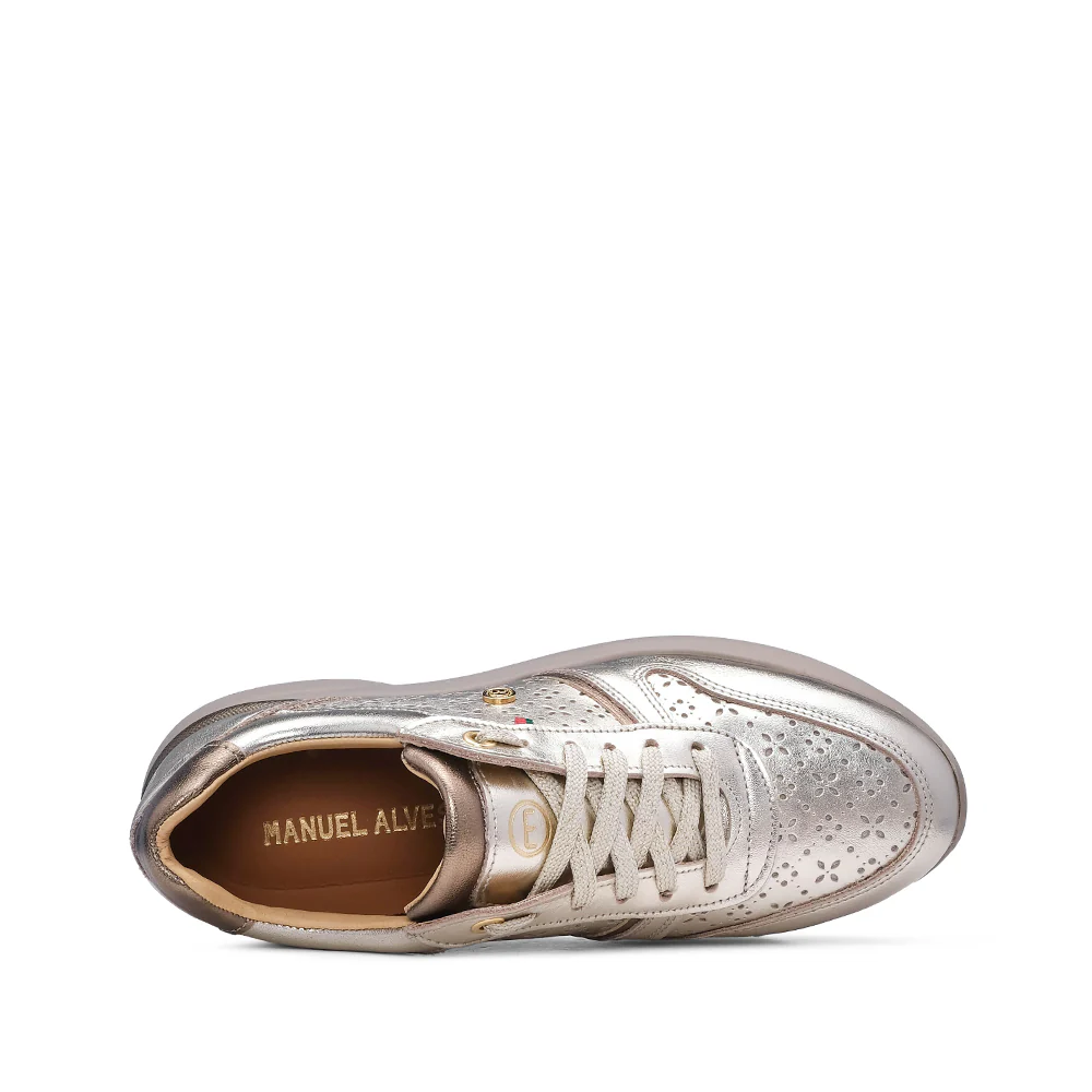 Sapatilha Casual Mulher Metalizado Dourado - Image 6
