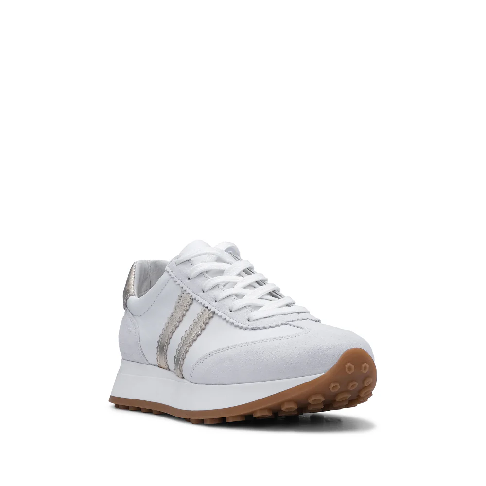 Sapatilha Casual Mulher Pele Branco E Ouro - Image 3